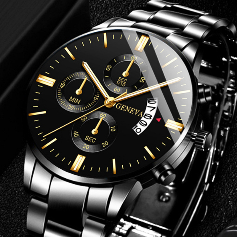 Luxury Watch Life - Luxury Stainless Steel Men Calendar Quartz