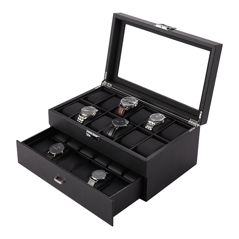 Luxury Watch Protection Film - Luxury Watch Box Organizer Black PU