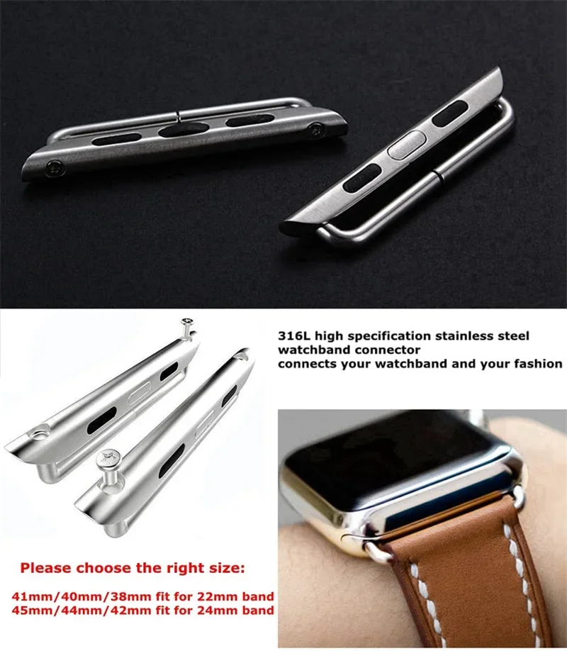 2pcs Connector Adapter for App - Luxury Watch Apple Bands review and price