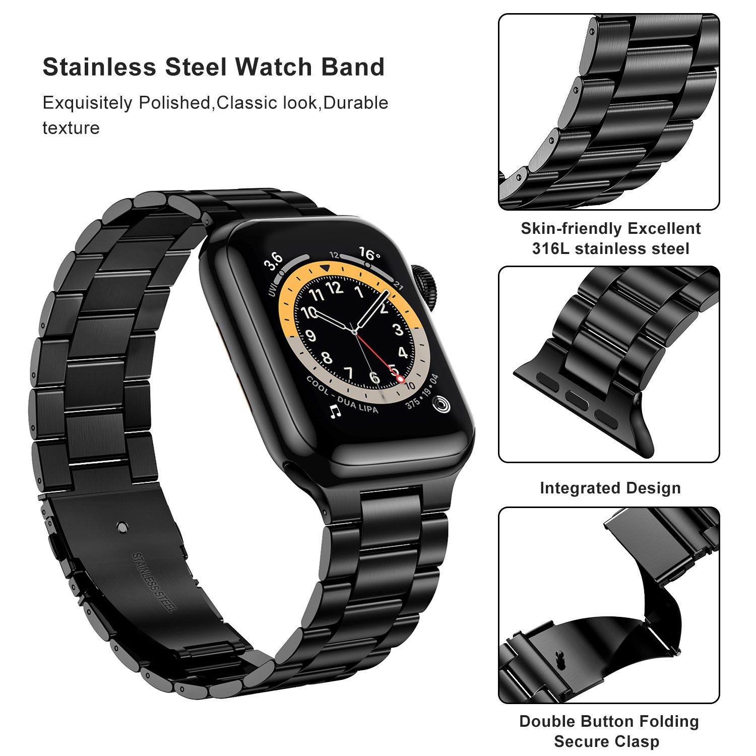 Stainless Steel Strap for Appl - Luxury Watch Apple Bands review and price