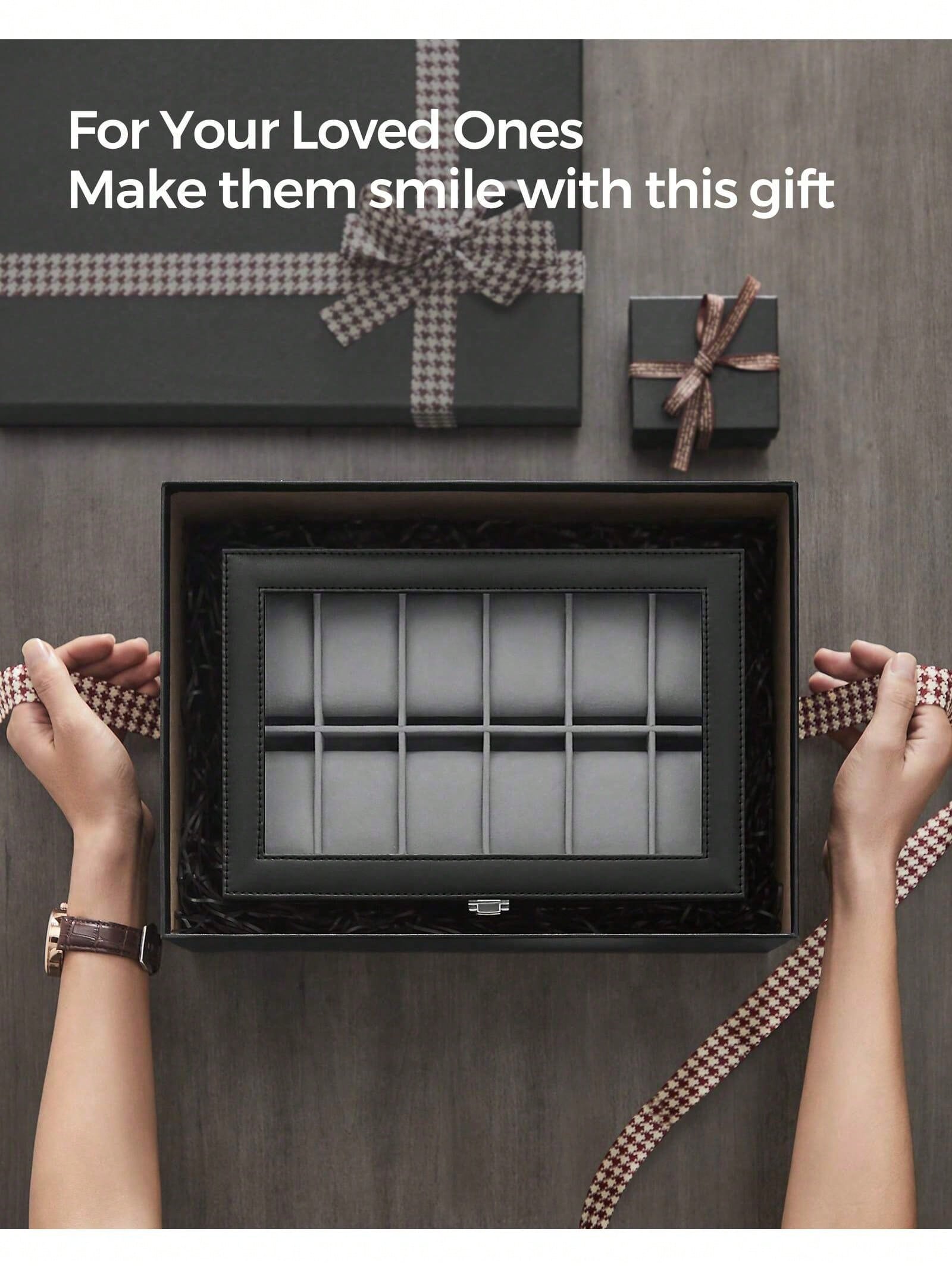 12-Slot Lockable Watch Box wit - Luxury Watch Holder review and price