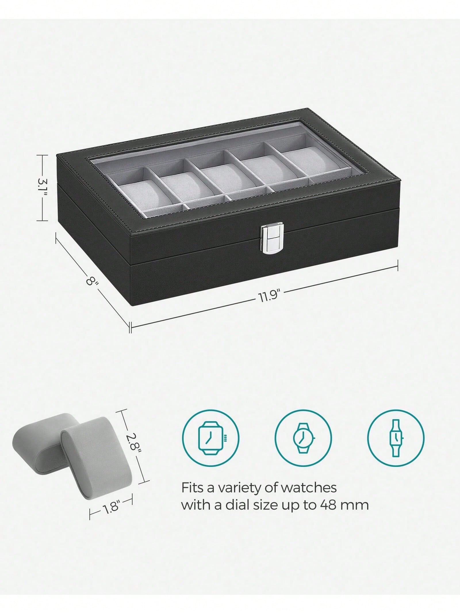 12-Slot Lockable Watch Box wit - Luxury Watch Holder review and price