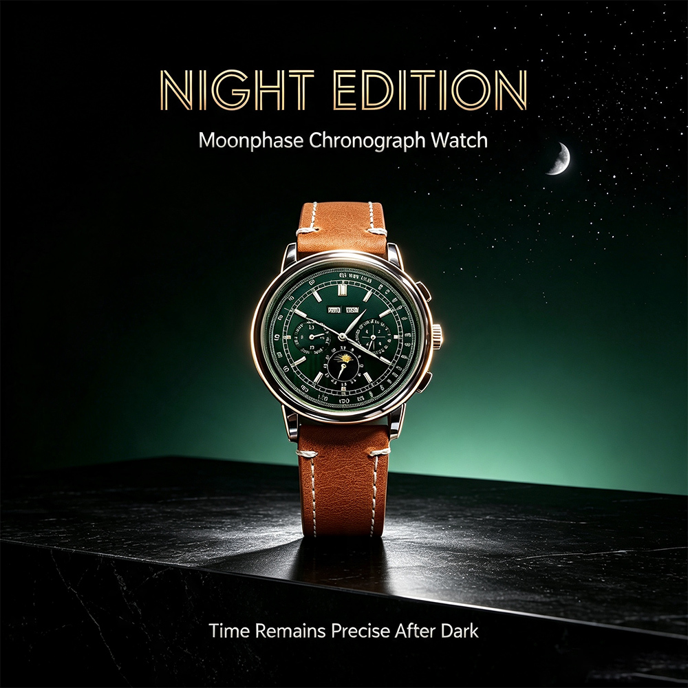Men ST1655 Movement Moon Phase - Sapphire Crystal Display review and price