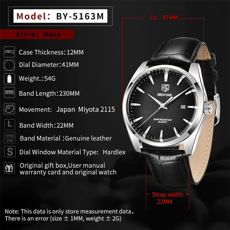 Benyar 5163 Top Brand Luxury M - Luxury Watch Japan review and price
