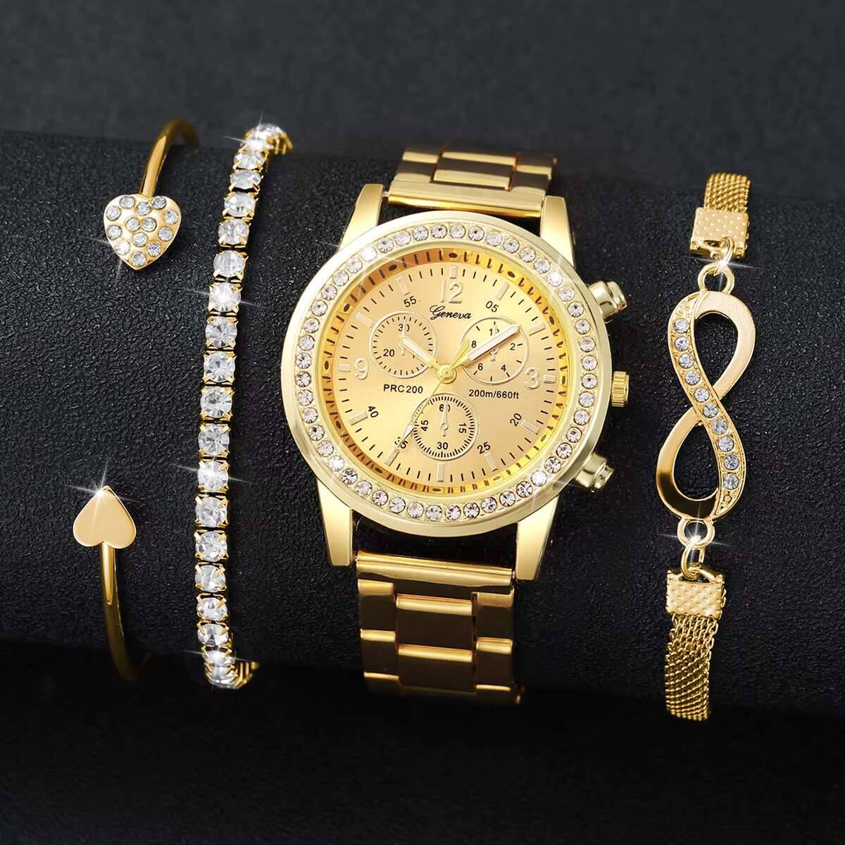 4PCS/Set Luxury Rhinestone Wom - Luxury Watch Holder review and price