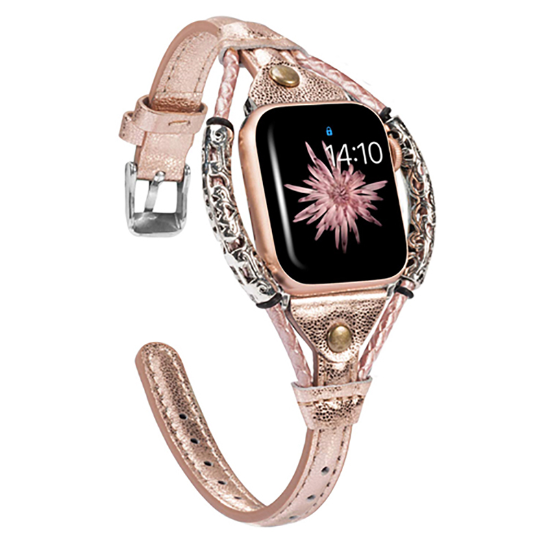 Genuine Leather Strap for Appl - Luxury Watch Apple Bands review and price