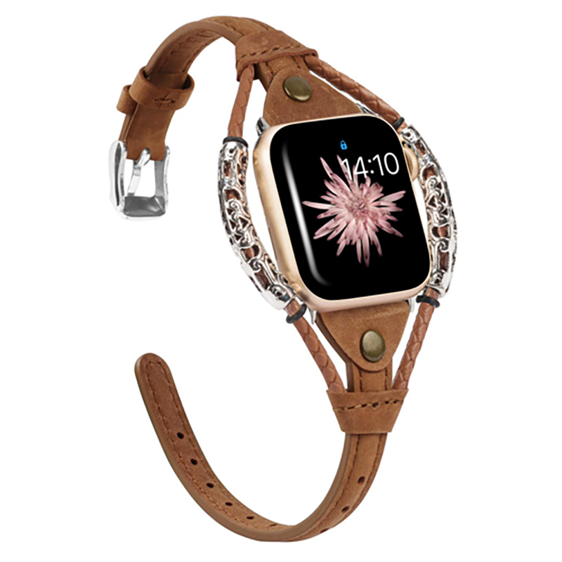 Genuine Leather Strap for Appl - Luxury Watch Apple Bands review and price