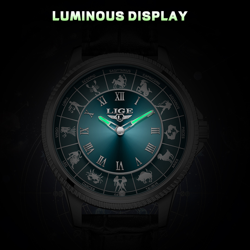 LIGE Zodiac Men Watch Top Bran - Zodiac Luxury Watch review and price